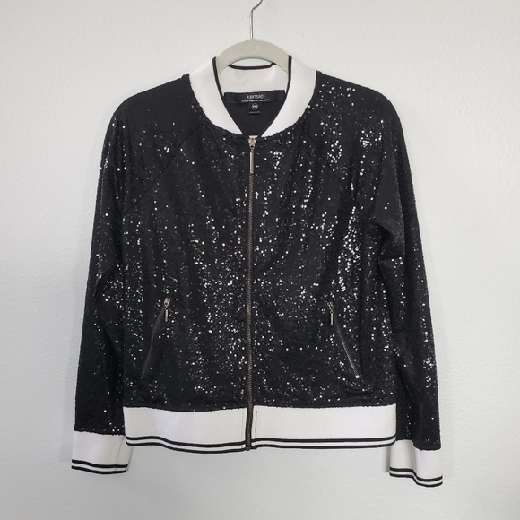 Kensie Jackets & Blazers - Kensie Sequin Varsity Jacket